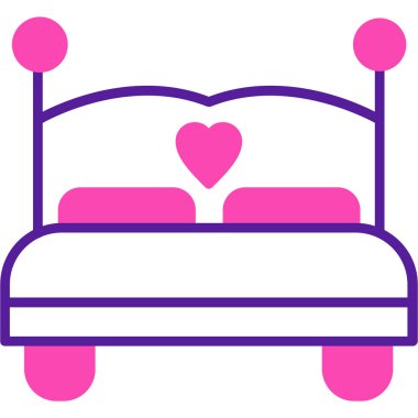 yastık yatak ikonu. Web için yatak vektör simgelerinin basit çizimi