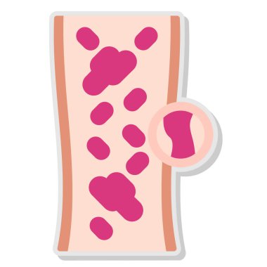 Pembe karikatür kalp ikonunun vektör çizimi