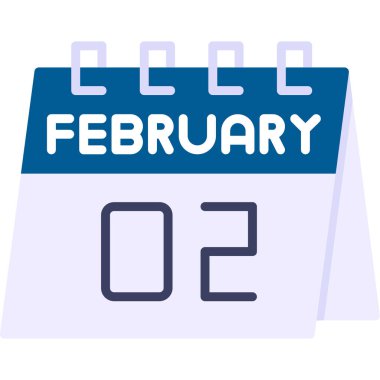 Şubat 1 - takvim simgesi - takvim vektör tasarımı