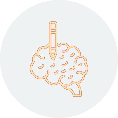 vektör çizim tasarım beyin simgesinin