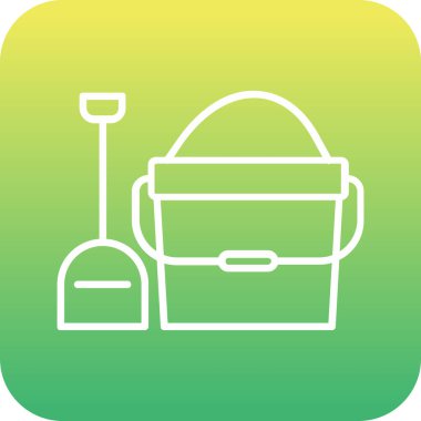 Bir süpürge simgesinin vektör illüstrasyonu