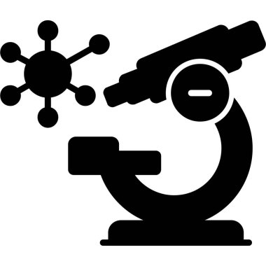 Mikroskop ve büyüteç simgesi, katı stil