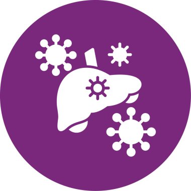 İnsan karaciğer organı simgesi, basit vektör çizimi