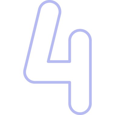 4 numaralı simge vektörü. İnce çizgi işareti. izole edilmiş sınır sembolü çizimi