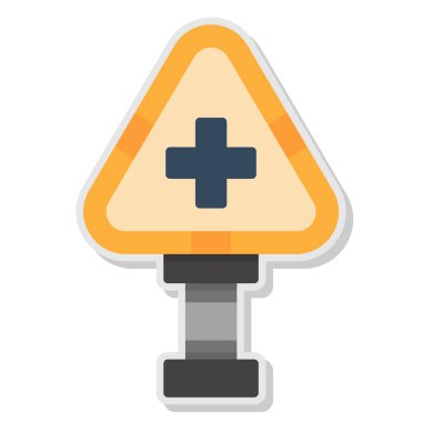 Uyarı trafik sinyal ikonu vektör illüstrasyonu