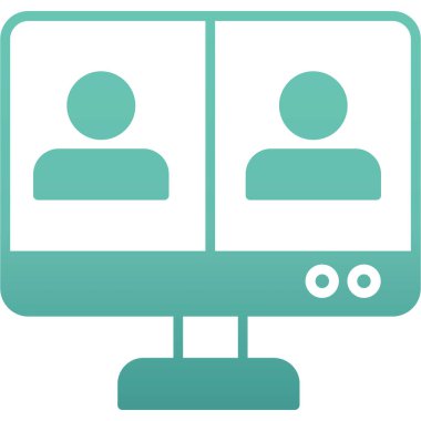 Düz biçimli konferans toplantı ikonu