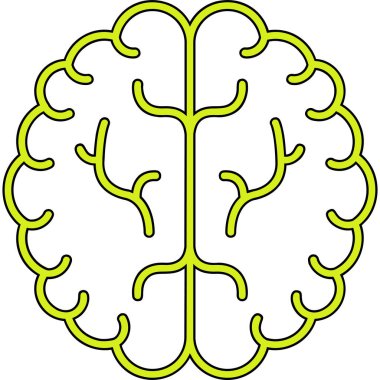 Beyin simgesi, vektör illüstrasyonu