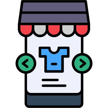 Ticaret alışveriş ekommerce simgesi - taslak biçimi