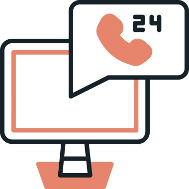 Çağrı merkezi simgesi. Basit resimleme