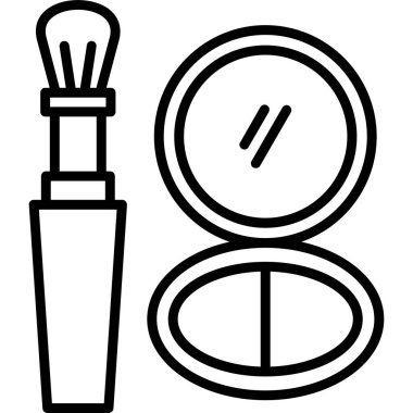 makyaj fırçası ve ruj, vektör çizimi