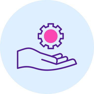 Vites simgesini tutan bir elin vektör çizimi