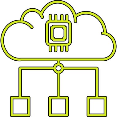 Bulut hesaplama simgesi. Web için basit bulut hesaplama vektör simgesi çizimi