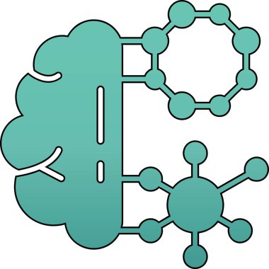 Modern beyin simgesinin vektör çizimi