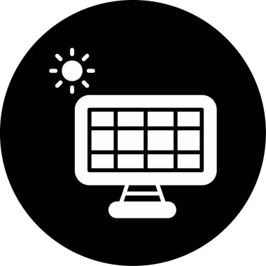 Güneş paneli vektör satırı simgesi