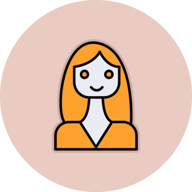 Kadın. Web simgesi basit illüstrasyon