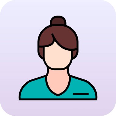 kadın saç modeli ve bluz tasarım vektör çizim ile