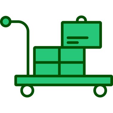 Kutu simgesi renk ana hatlı tramvay arabası