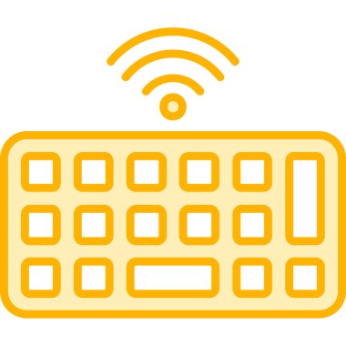 Wi-Fi vektör simgesi. biçim düz yuvarlak sembol, sarı renk, yuvarlak açılar, beyaz arkaplan