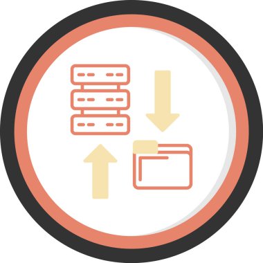 veri değişimi düz simgesi, vektör, illüstrasyon