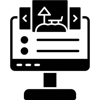 Bilgisayar monitörü. Web simgesi basit illüstrasyon
