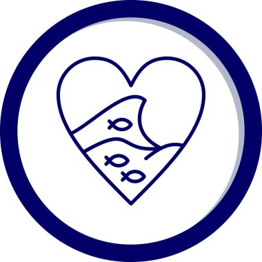 Kalp ikonu vektör illüstrasyonu