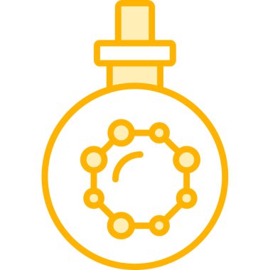 Kimyasal laboratuvar ikonu ana hatları vektörü. laboratuvar araştırması