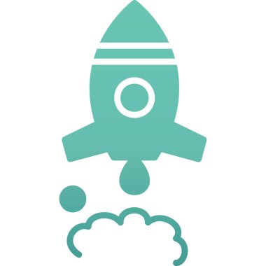 Roket ikonu. ince çizgi tasarımı