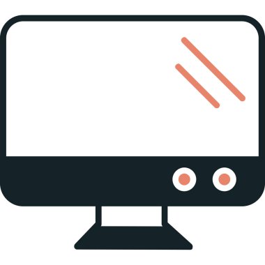 Monitör. Web simgesi basit illüstrasyon