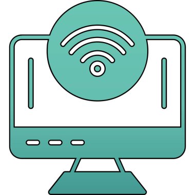 Kablosuz ağ yönlendirici simgesi. Web için internet vektör simgelerinin özet çizimi