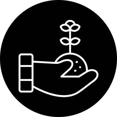 bitki eli yuvarlanmış simge