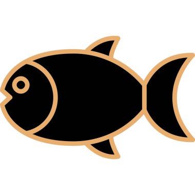 balık yassı simgesi, vektör illüstrasyonu