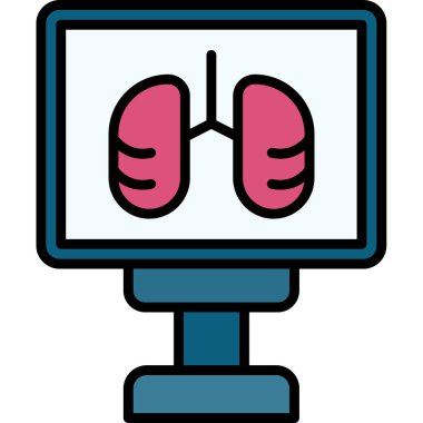 Akciğerler. Web simgesi vektör illüstrasyonu