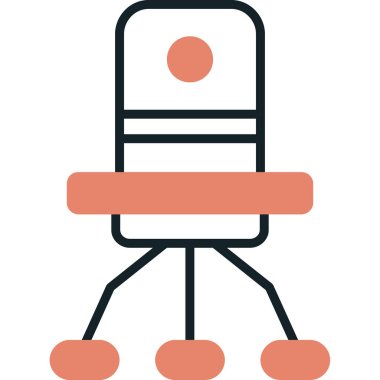 Sandalye Simgesi, vektör illüstrasyonu