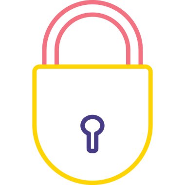 Asma kilit simgesi. vektör illüstrasyonu