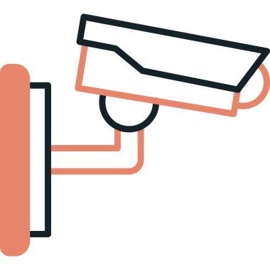 CCTV kamera simgesi, vektör illüstrasyonu