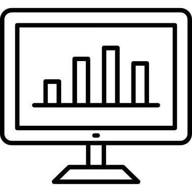 Bilgisayar monitör simgesini, basit tasarımı