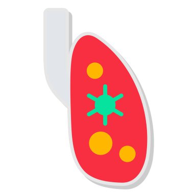 Virüslü virüsün izole edilmiş kırmızı ve yeşil bir simgesi.