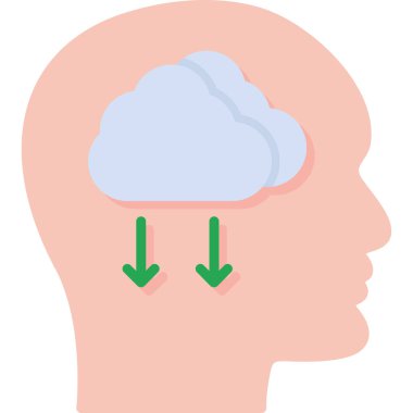 Bulutlu insan kafası. vektör illüstrasyonu