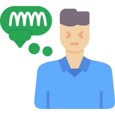 Konuşma balonu vektör çizimi olan bir adam