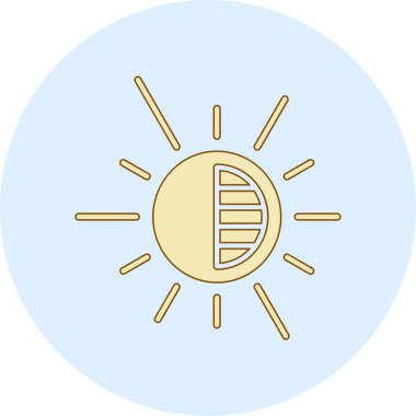 Güneş ikonu, vektör illüstrasyon tasarımı