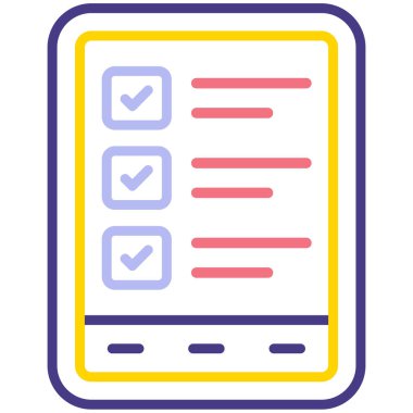 Kontrol listesi. Web simgesi basit illüstrasyon