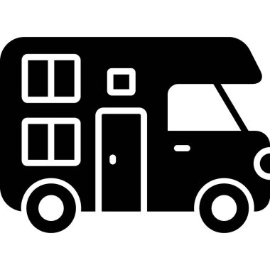 Teslimat aracı ikonu. Web için basit dağıtım van vektör simgeleri çizimi