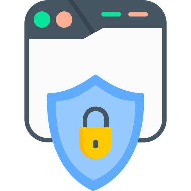 Düz dizaynlı güvenli kilit simgesi arkaplanda izole