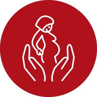 hamile kadın düz yuvarlak vektör simgesi