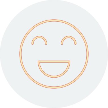 Mutlu Gülümseme Simgesi Vektör İllüstrasyonu