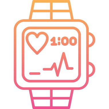 Kalp atışı vektör satırı simgesi