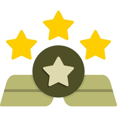 Yıldız değerlendirme ikonu. düz tasarım vektör çizimi.