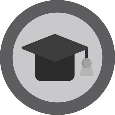 Mezuniyet. Web simgesi basit illüstrasyon