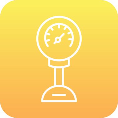 Yuvarlak kare simgesi olan çalar saat, basit vektör illüstrasyonu