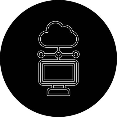 Bulut hesaplama simgesinin vektör illüstrasyonu